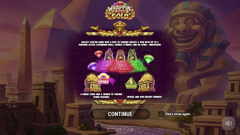 Wrappin' More Gold – menu chính có xác ướp và kim tự tháp