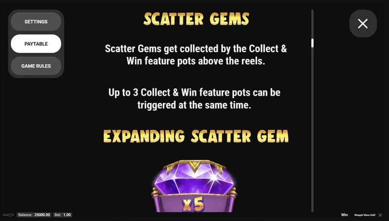 Wrappin' More Gold – Scatter đá quý trên guồng